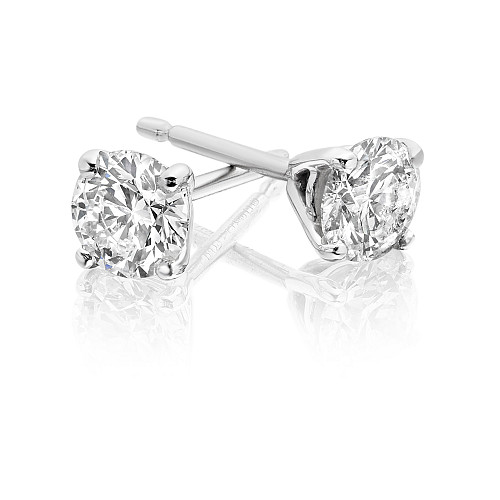 SER120/0161411c - 18ct 4 CLAW CONED EARRINGS 1.21ct