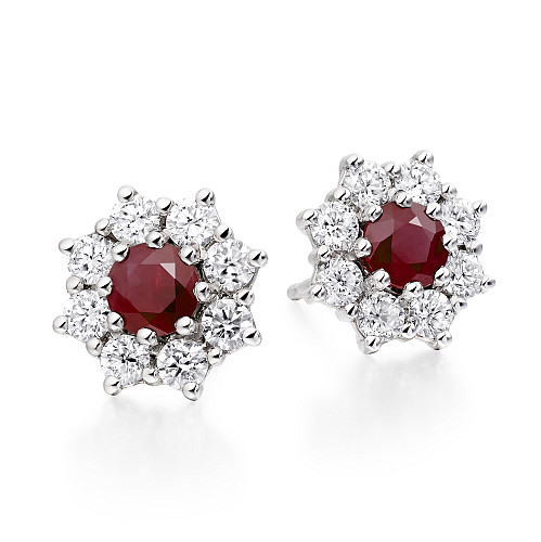 I225/R0181511C 18ct RUBY & DIA  EARRINGS R1.70ct D 1.78ct