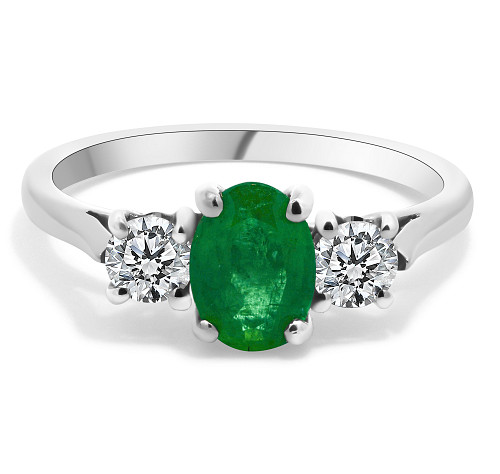 R86-E/0122416c - PLT 3STONE W.F EM1.19ct D0.50ct