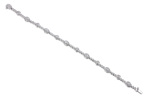 Micro Set Round Brilliant Cut Diamond Cluster With Rubover Set Diamonds Bangle