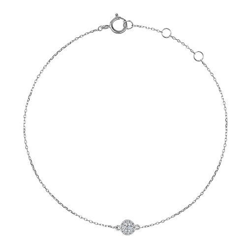 Micro Set Diamond Circle Halo Bracelet