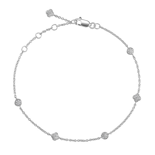 Micro Set Circle & Clover Diamond Bracelet