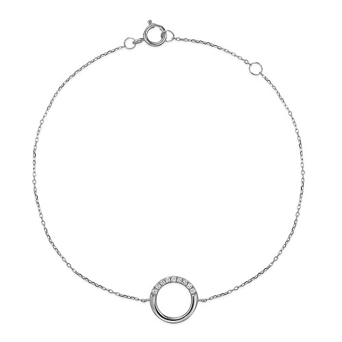 Micro Set Diamond Circle Braclet