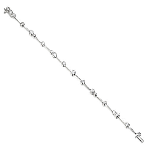 Minimal Rubover Set Diamond Tennis Style Bracelet
