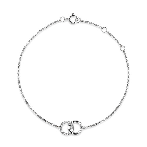 Micro Set Round Brilliant Cut Diamond Circle Bracelet