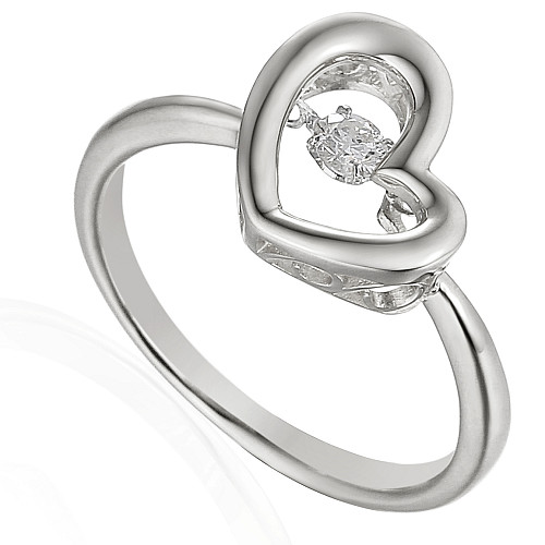 Round Brilliant Cut Diamond Heart Shape Diamond Ring