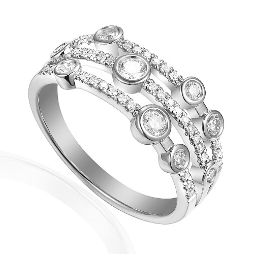 Round Brilliant Cut Diamond Rubover Set Raindance Ring