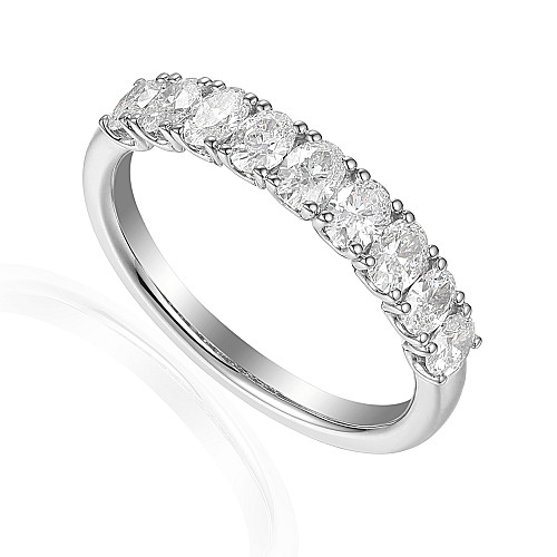 Oval Cut Diamond Claw Set Half Eternity Ring