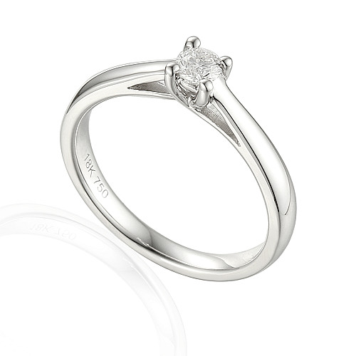 Claw Set Round Brilliant Cut Diamond Solitaire Ring