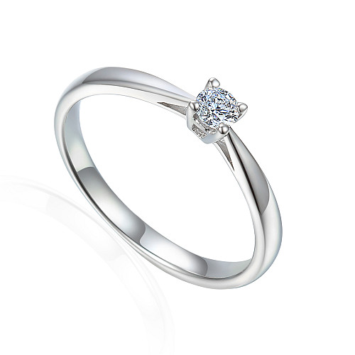 Claw Set Round Brilliant Cut Diamond Solitaire Ring