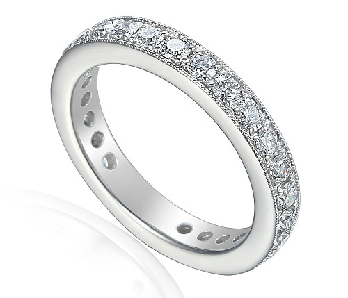 Round Brilliant Cut Diamond Micro Set With Millgrain Full Eternity Ring