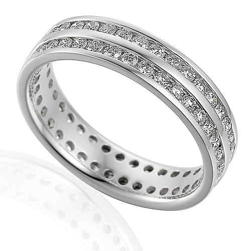 Round Brilliant Cut Diamond Channel Set Full Eternity Ring