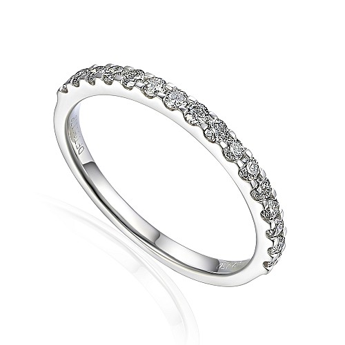 Round Brilliant Cut Diamond Micro Set Half Eternity Ring