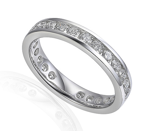 Round Brilliant Cut Diamond Channel Set Full Eternity Ring