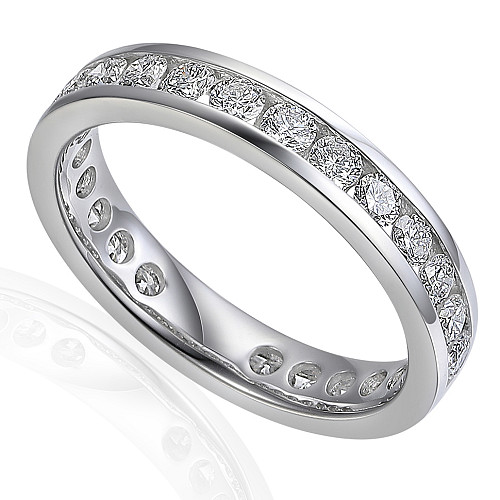 Round Brilliant Cut Diamond Channel Set Full Eternity Ring