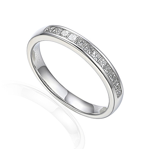 Princess Cut Diamond Channel Set Half Eternity Ring