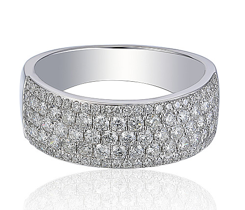 Micro Set Diamond Band Statement Ring