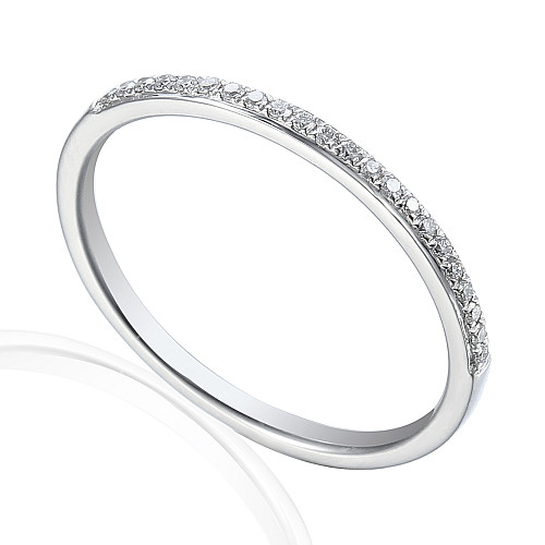 Round Brilliant Cut Micro Set Diamond Half Eternity Ring