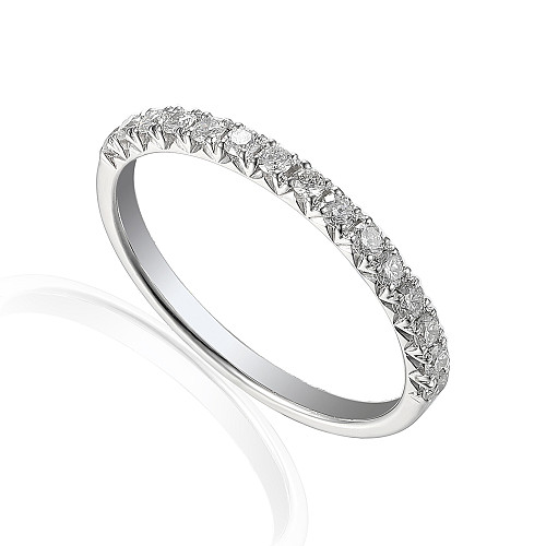 Micro Set Diamond Half Eternity Wedding Band Ring