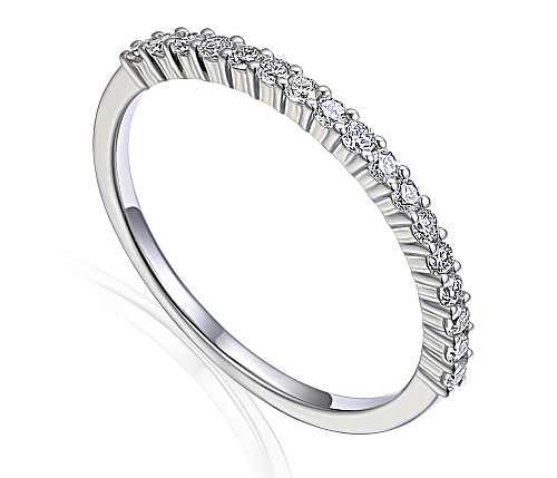 Micro Set Round Brilliant Cut Diamond Half Eternity Ring