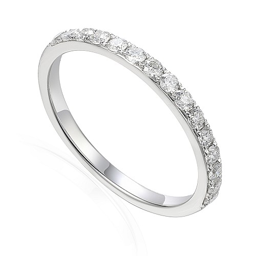 Round Brilliant Cut Diamond Micro Set Half Eternity Ring