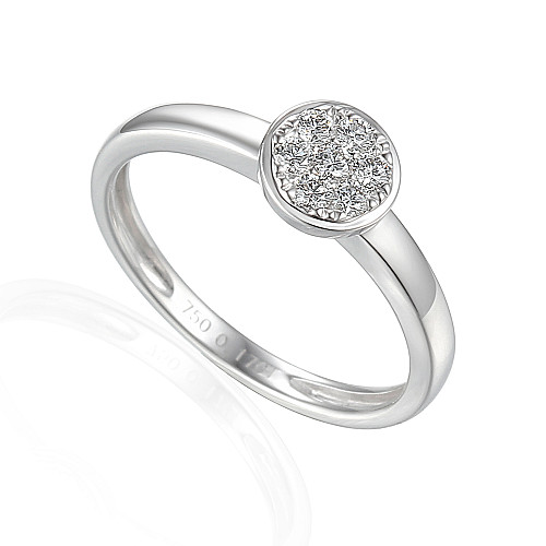 Micro Set Round Brilliant Cut Diamond Cluster Ring