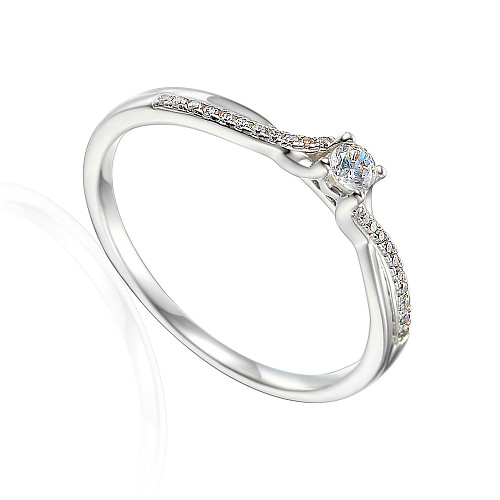 Claw Set Round Brilliant Cut Diamond With Micro Set Shoulders Solitaire Ring