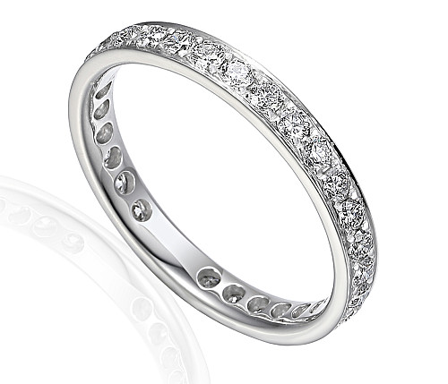 Round Brilliant Cut Diamond Micro Set Full Eternity Ring