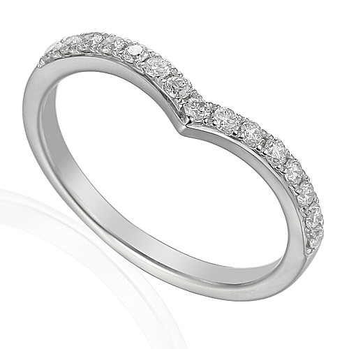 Round Brilliant Cut Diamond Micro Set Wishbone Half Eternity Ring
