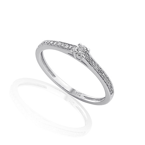 Claw Set Round Brilliant Cut Diamond With Micro Set Shoulders Solitaire Ring
