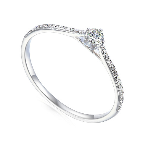 Claw Set Round Brilliant Cut Diamond With Micro Set Shoulders Solitaire Ring
