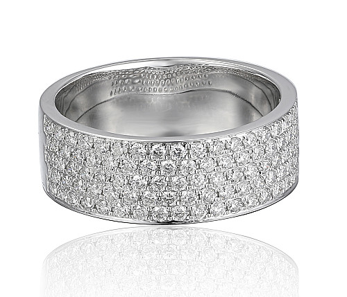 Pave Diamond Row Statement Ring