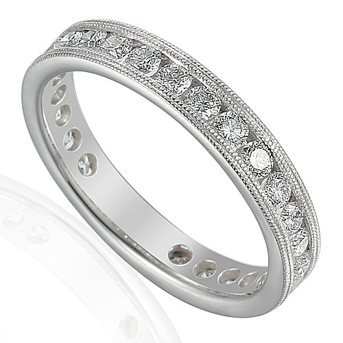 Round Brilliant Cut Diamond Channel Set Full Eternity Ring