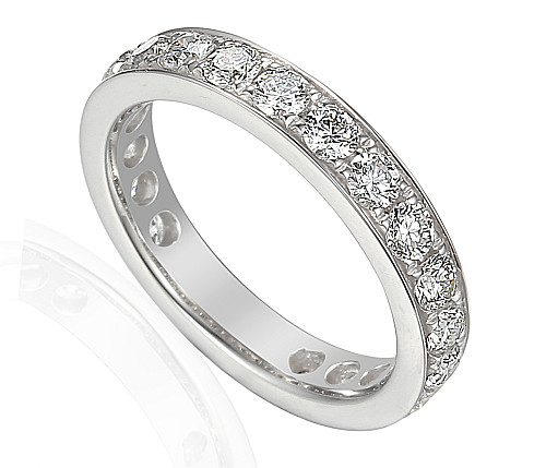 Round Brilliant Cut Diamond Micro Set Full Eternity Ring