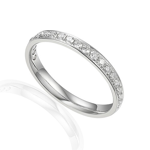 Round Brilliant Cut Diamond Micro Set Half Eternity Ring