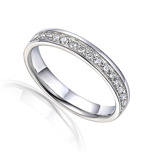 Round Brilliant Cut Diamond Micro Set Half Eternity Ring