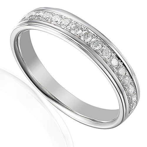 Round Brilliant Cut Diamond Micro Set Half Eternity Ring