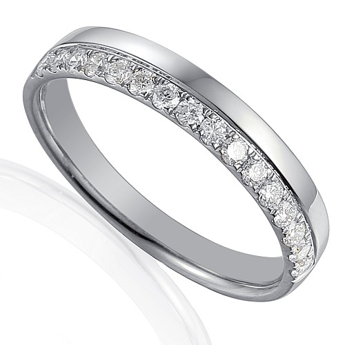 Round Brilliant Cut Diamond Micro Set Half Eternity Ring