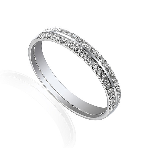 Platinum Micro Set Round Brilliant Cut Half Eternity Ring