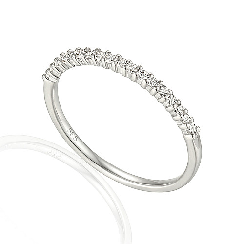 Round Brilliant Cut Diamond Micro Set Half Eternity Ring