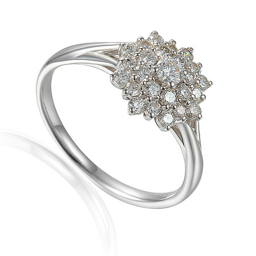 Round Brilliant Cut Diamond Micro Set Cluster Ring