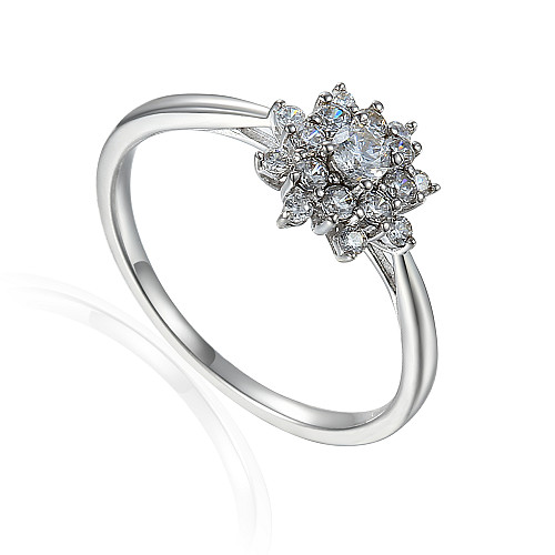 Round Brilliant Cut Diamond Claw Set Cluster Ring