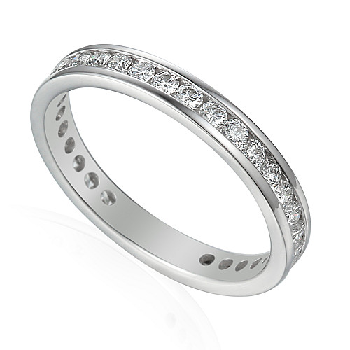 Round Brilliant Cut Diamond Channel Set Full Eternity Ring