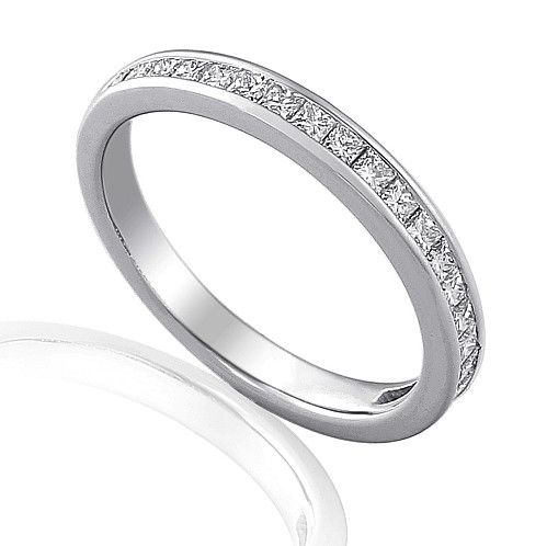 Princess Cut Diamond Channel Set Half Eternity Ring