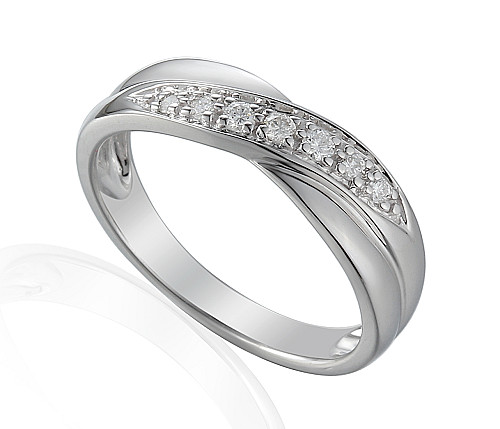 Round Brilliant Cut Diamond Micro Set Twist Half Eternity Ring