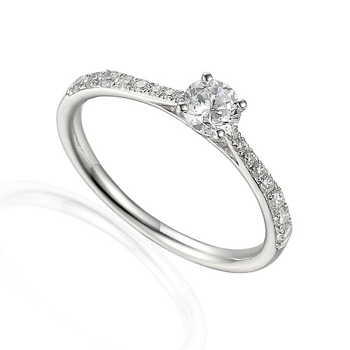 Micro Set Round Brilliant Cut Diamond Hoop Earrings