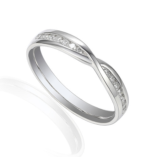 Channel Set Round Brilliant Cut Diamond Half Eternity Ring