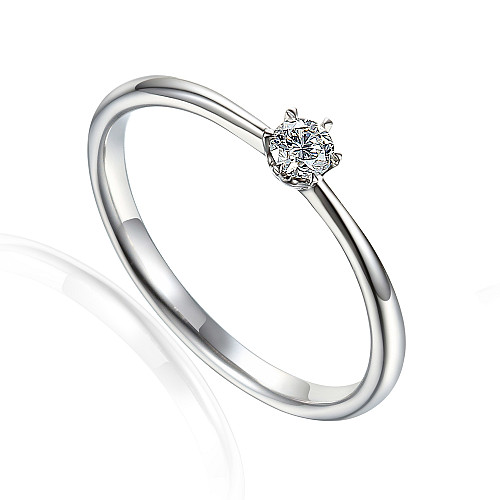 Claw Set Round Brilliant Cut Diamond Solitaire Ring