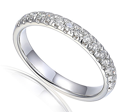 Micro Set Round Brilliant Cut Diamond Half Eternity Ring