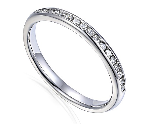 Round Brilliant Cut Diamond Channel Set Half Eternity Ring